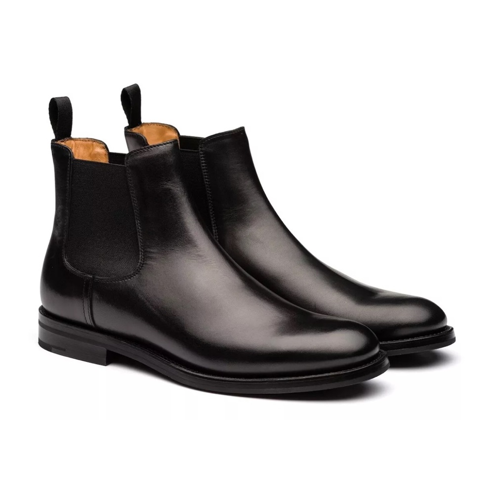 Church’s Monmouth Wg Chelsea Boots In Black Calfskin Leather